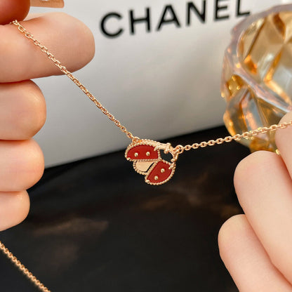[Triumph Jewelry]LUCKY  CARNELIANS LADYBUG NECKLACE