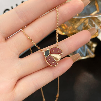 [Triumph Jewelry]LUCKY  CARNELIANS LADYBUG NECKLACE