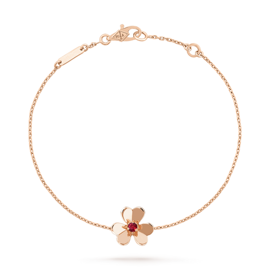 [Triumph Jewelry]FRIVOLE GOLD FLOWER PINK MALACHITE BRACELET