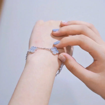 [Triumph Jewelry] CLOVER 5 MOTIF PURPLE CHALCEDONY BRACELET COLLECTION