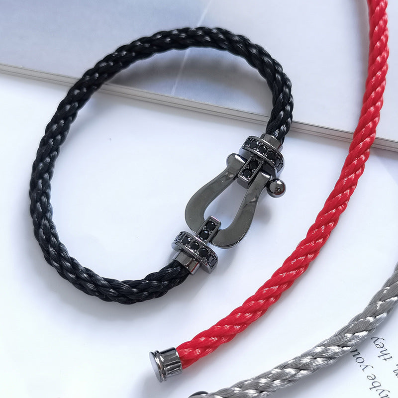 [Triumph Jewelry]FORCE LARGE SERIES HORSESHOE BLACK SAMURAI BRACELET
