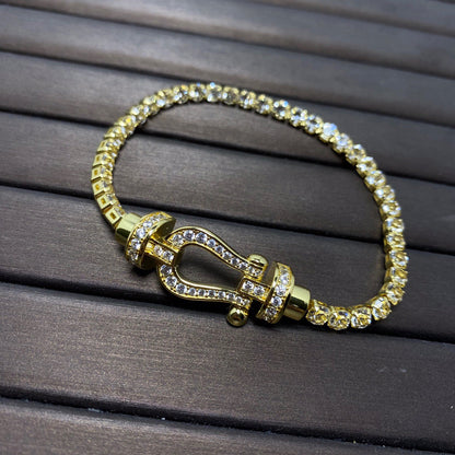 [Triumph Jewelry]FORCE  LARGE HORSESHOE FULL DIAMOND TENNIS BRACELET