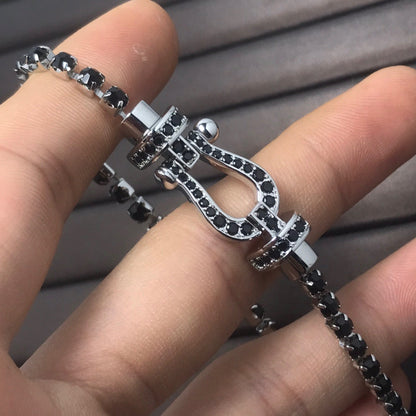 [Triumph Jewelry]FORCE  LARGE HORSESHOE FULL DIAMOND TENNIS BRACELET
