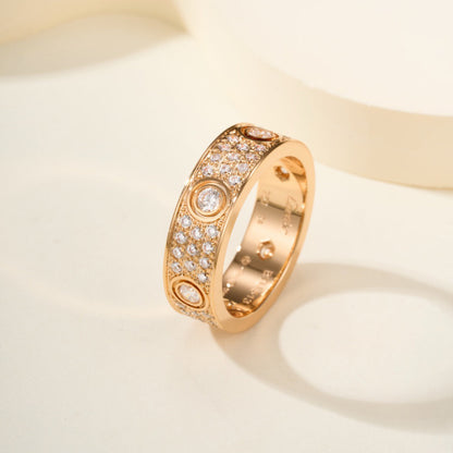 [Triumph Jewelry]LOVE 5.5MM FULL-PAVE 6-DIAMOND RING