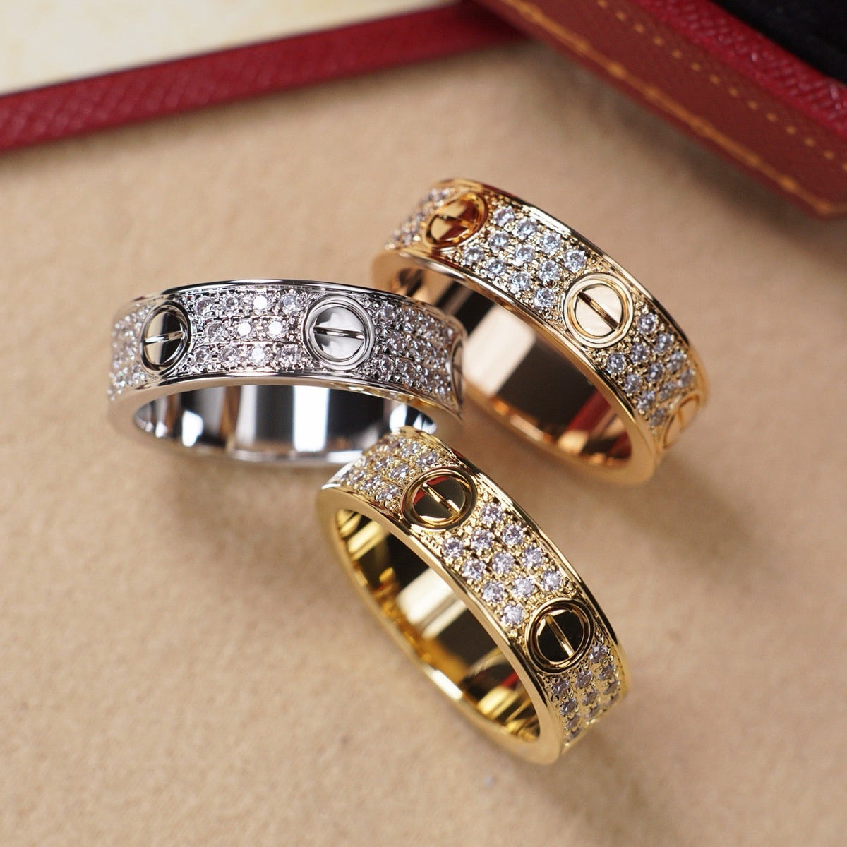 [Triumph Jewelry]LOVE RING 5.5MM DIAMONDS PAVED