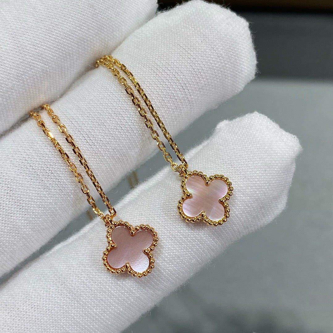 [Triumph Jewelry]CLOVER 15MM PINK MOTHER-OF-PEARL SINGLE FLOWER NECKLACE