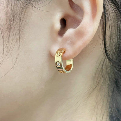 [Triumph Jewelry]LOVE EARRINGS 5.7MM 2 DIAMONDS