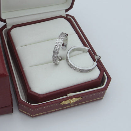 [Triumph Jewelry]LOVE EARRINGS 3.6MM DIAMOND PAVED