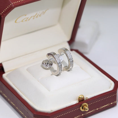 [Triumph Jewelry]LOVE 5.5MM DIAMOND PAVED EARRINGS