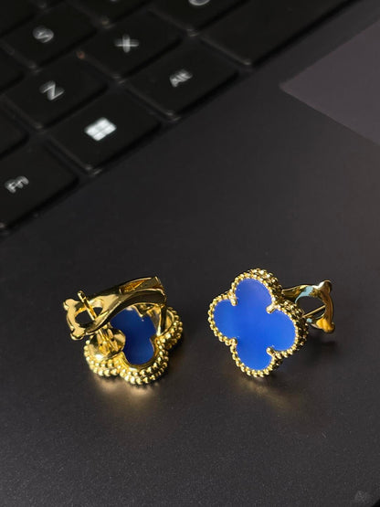 [Triumph Jewelry] CLOVER LARGE (20mm) 1 MOTIFS BLUE MOP STUD EARRINGS