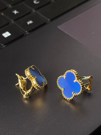 [Triumph Jewelry] CLOVER LARGE (20mm) 1 MOTIFS BLUE MOP STUD EARRINGS