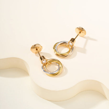 [Triumph Jewelry]TRINITY ON DIAMOND  EARRINGS