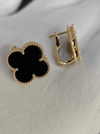 [Triumph Jewelry]CLOVER 20MM BLACK MOP EARRINGS