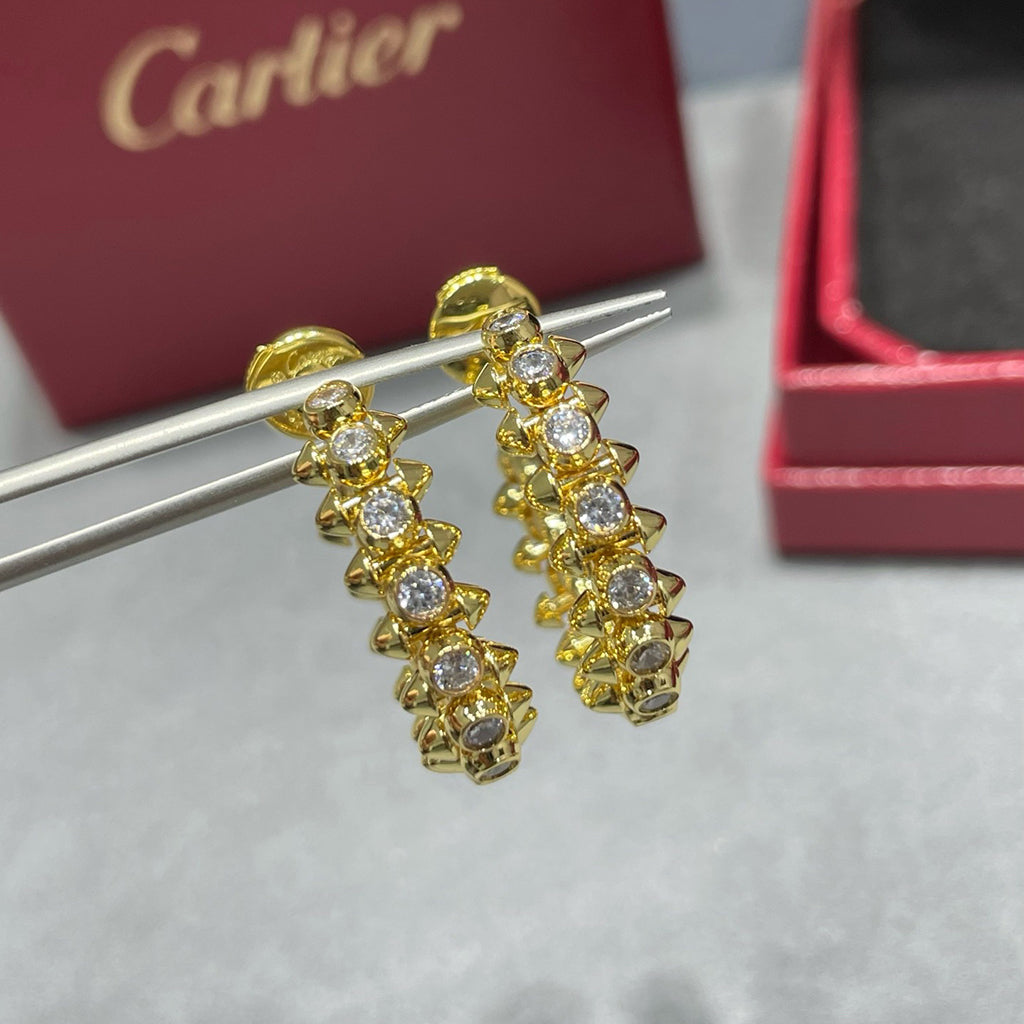 [Triumph Jewelry]CLASH FULL DIAMOND MEDIUM EARRINGS