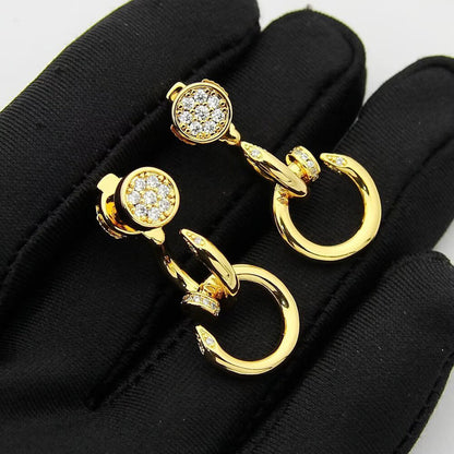 [Triumph Jewelry]JUSTE HALF DIAMOND DOUBLE EARRINGS