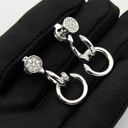 [Triumph Jewelry]JUSTE HALF DIAMOND DOUBLE EARRINGS