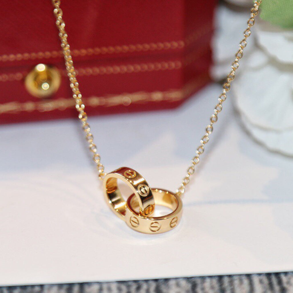 [Triumph Jewelry]LOVE DOUBLE RING NECKLACE