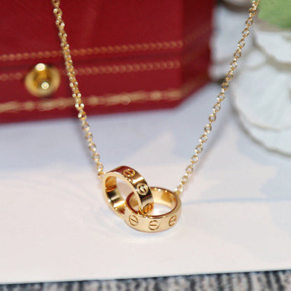 [Triumph Jewelry]LOVE DOUBLE RING NECKLACE