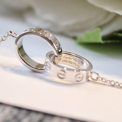 [Triumph Jewelry]LOVE DOUBLE RING NECKLACE
