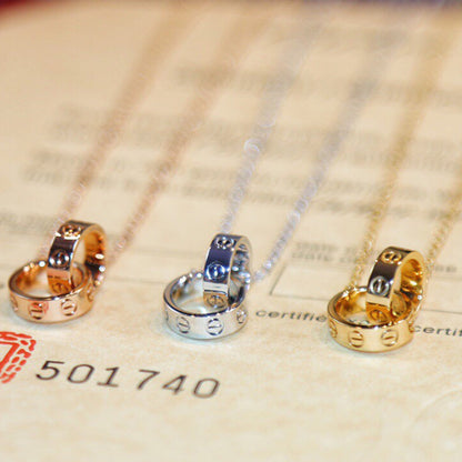 [Triumph Jewelry]LOVE DOUBLE RING NECKLACE