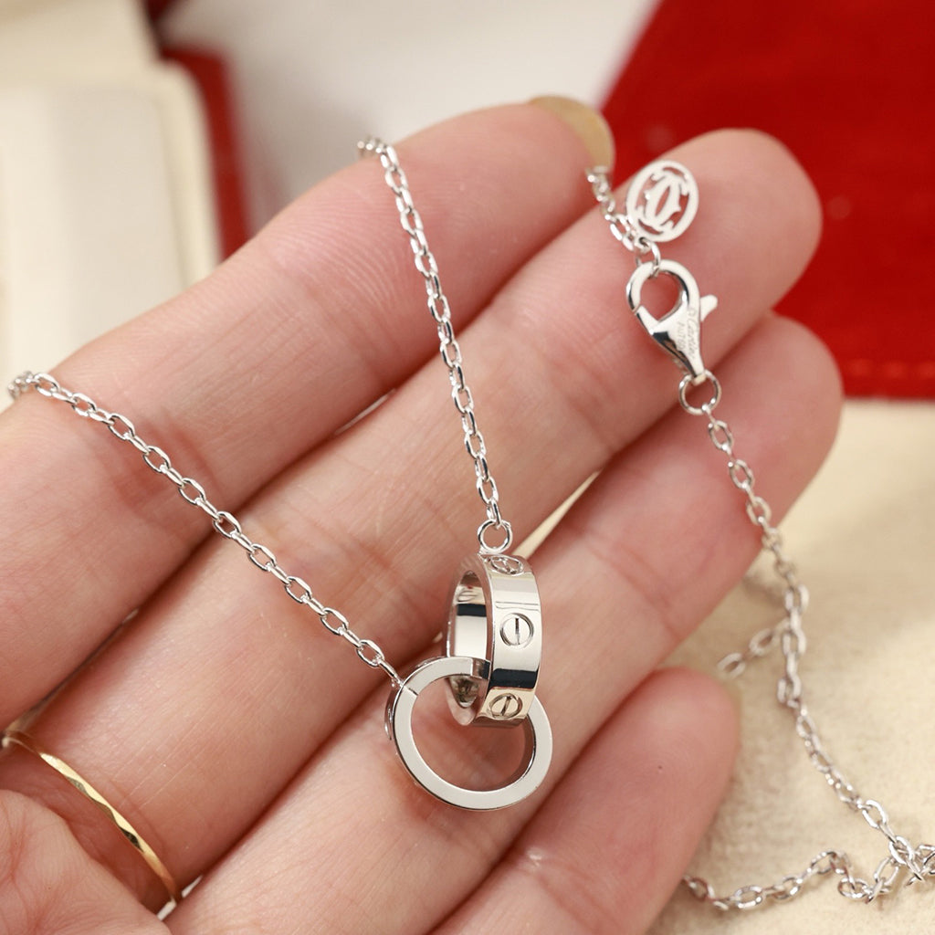 [Triumph Jewelry]LOVE DOUBLE RING NECKLACE
