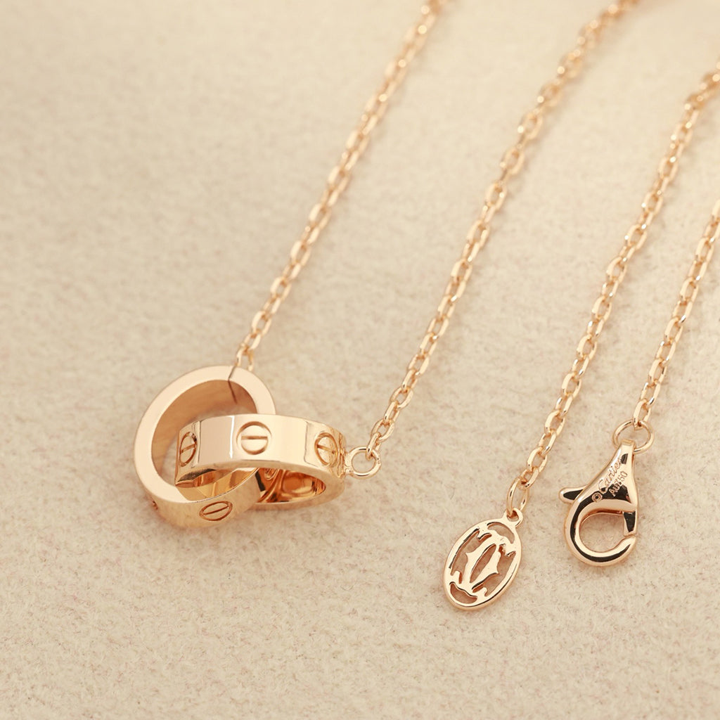 [Triumph Jewelry]LOVE DOUBLE RING NECKLACE