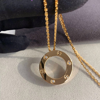 [Triumph Jewelry]LOVE NECKLACE 16MM 3 DIAMONDS