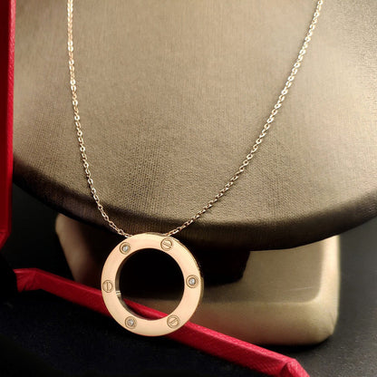 [Triumph Jewelry]LOVE NECKLACE 16MM 3 DIAMONDS
