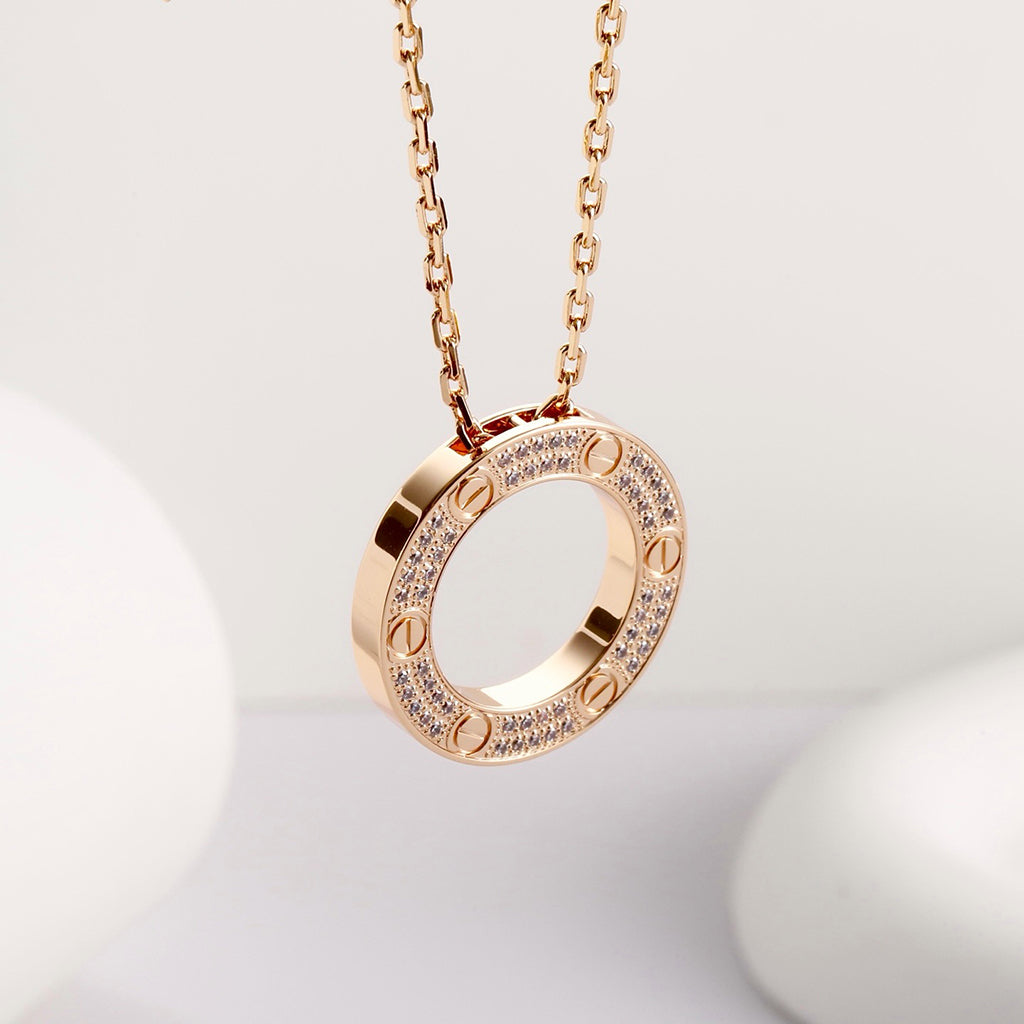 [Triumph Jewelry]LOVE NECKLACE 16MM  FULL DIAMOND
