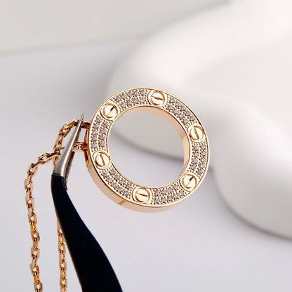 [Triumph Jewelry]LOVE NECKLACE 16MM  FULL DIAMOND
