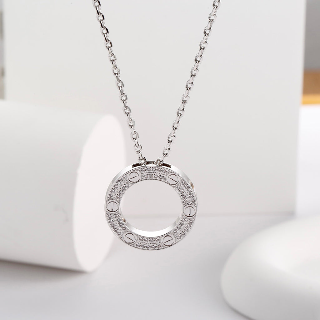 [Triumph Jewelry]LOVE NECKLACE 16MM  FULL DIAMOND