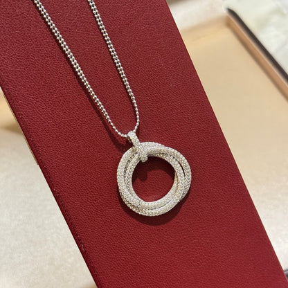 [Triumph Jewelry]TRINITY LARGE FULL DIAMOND  NECKLACE