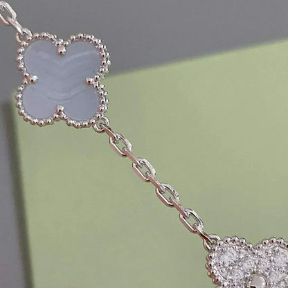 [Triumph Jewelry] CLOVER 5 MOTIF PURPLE CHALCEDONY BRACELET COLLECTION