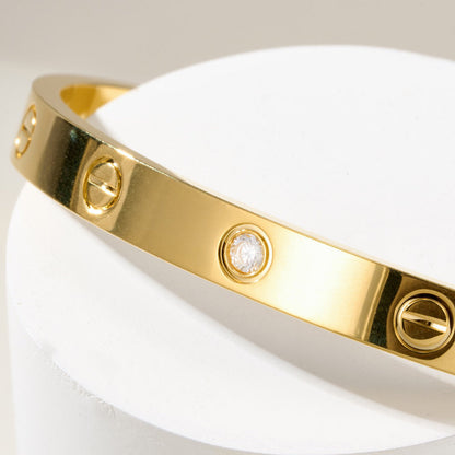 [Triumph Jewelry]LOVE BRACELET 6.1MM 1 DIAMOND OPEN CUFF
