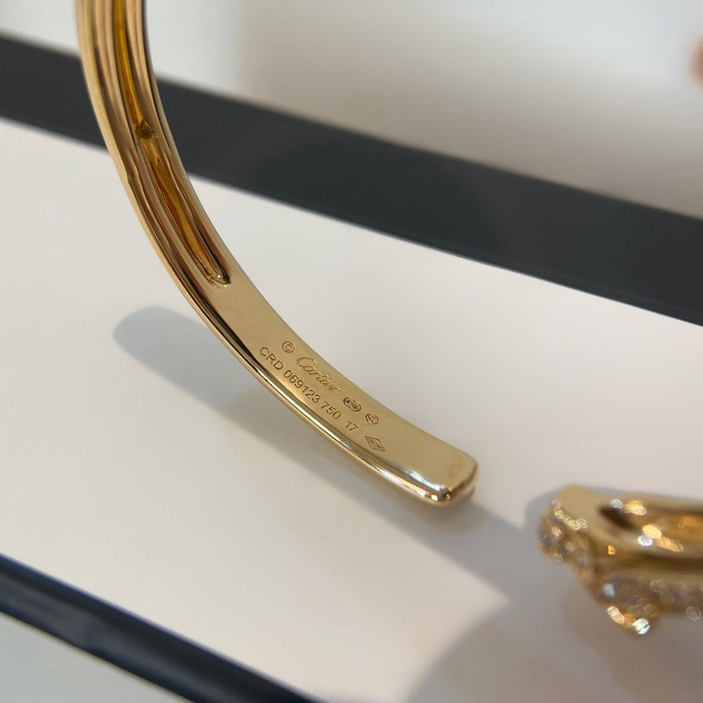 [Triumph Jewelry]PANTHERE HALF DIAMOND OPEN BRACELET