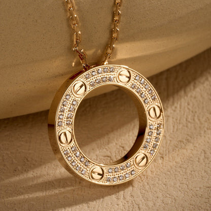 [Triumph Jewelry]LOVE NECKLACE 16MM  FULL DIAMOND