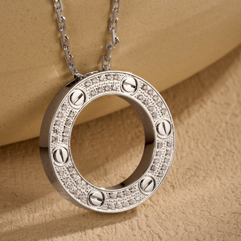 [Triumph Jewelry]LOVE NECKLACE 16MM  FULL DIAMOND