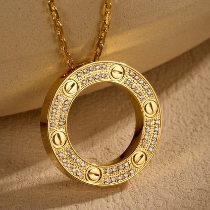 [Triumph Jewelry]LOVE NECKLACE 16MM  FULL DIAMOND