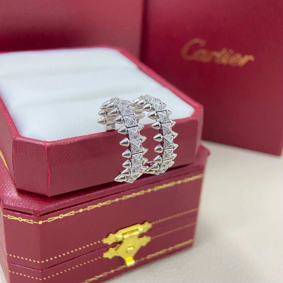 [Triumph Jewelry]CLASH 6.4MM FULL DIAMOND SMALL EARRINGS