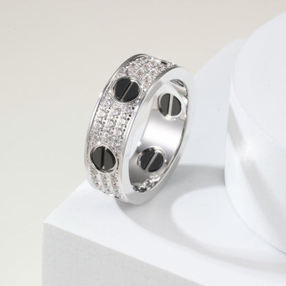 [Triumph Jewelry]LOVE RING 5.5MM DIAMONDS PAVED CERAMIC