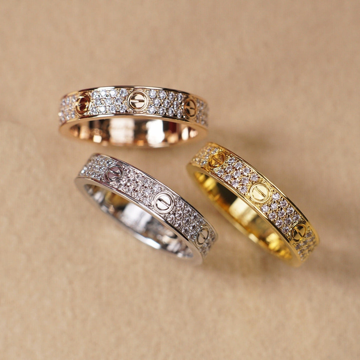 [Triumph Jewelry]LOVE RING 4.0MM DIAMOND PAVED