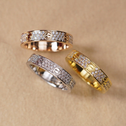 [Triumph Jewelry]LOVE RING 4.0MM DIAMOND PAVED