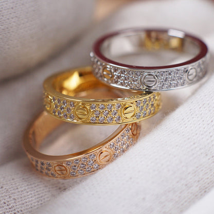 [Triumph Jewelry]LOVE RING 4.0MM DIAMOND PAVED