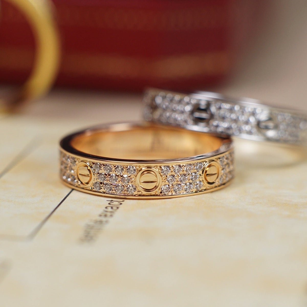 [Triumph Jewelry]LOVE RING 4.0MM DIAMOND PAVED