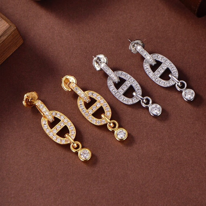[Triumph Jewelry]HM CHAINE DIAMOND EARRINGS