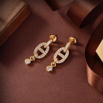 [Triumph Jewelry]HM CHAINE DIAMOND EARRINGS