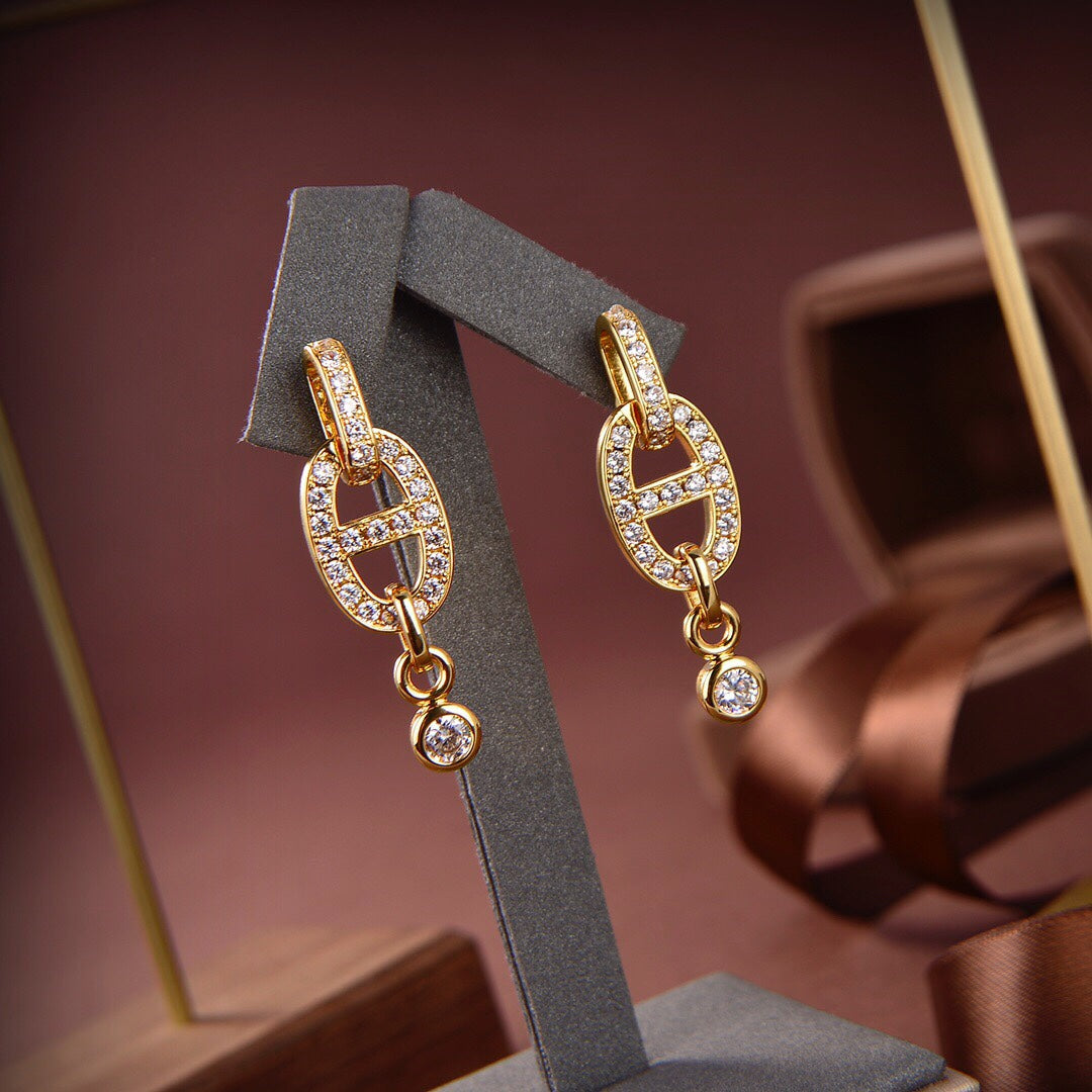 [Triumph Jewelry]HM CHAINE DIAMOND EARRINGS