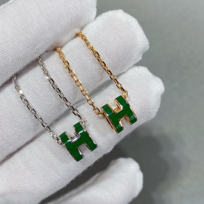 [Triumph Jewelry]POP H GREEN NECKLACE SILVER AND GOLD