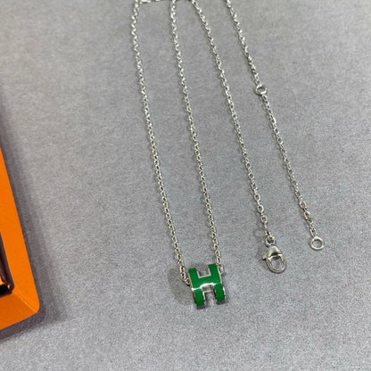 [Triumph Jewelry]POP H GREEN NECKLACE SILVER AND GOLD