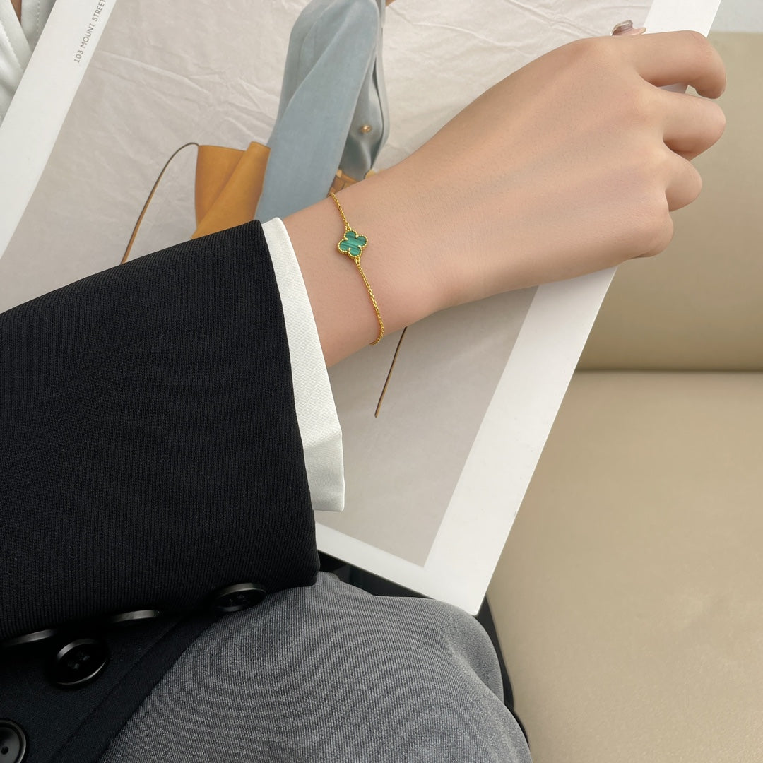 [Triumph Jewelry]CLOVER BRACELET MALACHITE 1 MOTIF
